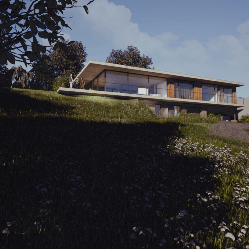 Rodinný dům ve svahu s výhledem - Prachatice (2023)
